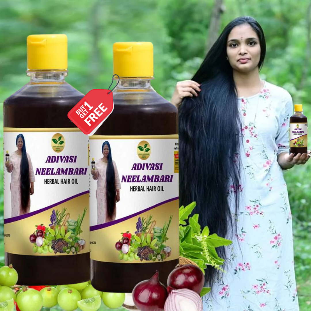 ORIGINAL™ 🌿 आदिवासी नीलांबरी हर्बल हेयर ऑयल Buy 1 Get 1 Free @50% Off Today Only