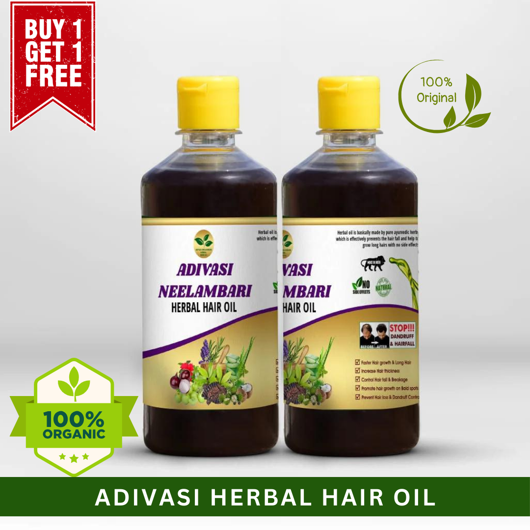 ORIGINAL™ 🌿 आदिवासी नीलांबरी हर्बल हेयर ऑयल Buy 1 Get 1 Free @50% Off Today Only